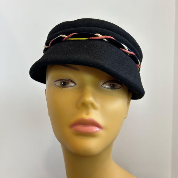 Vintage 50s Felted Wool Braided Ribbon Hat Made in ITALY - Picture 1 of 9